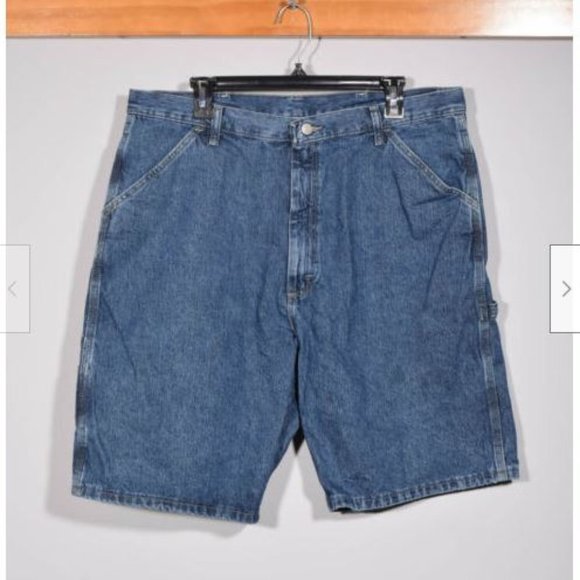 Wrangler Hero Originals WPL6428 100% Cotton Blue Jean Denim Cargo Shorts Sz 36 - Picture 1 of 2